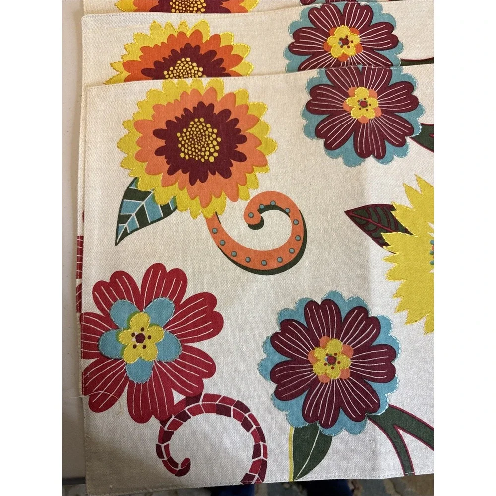 Harvest Season Set Of Four Placemats Fall Colors Fabric